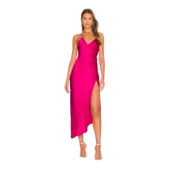SER.O.YA Dresses & Skirts - Ser.o.ya Emma Silk Midi Slip Dress Fuschia Purple NWT MSRP $395